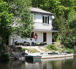 The house is literally on the lake side